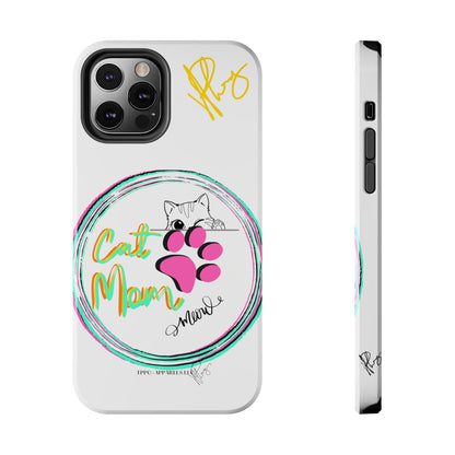 Guys Another one of our Cutest "Cat Mom" Pet Designs (in a White Base Color) Verision from the 'TPPG Collection' Line carries Several sizes of the "iPhone Series" Tough Phone Cases