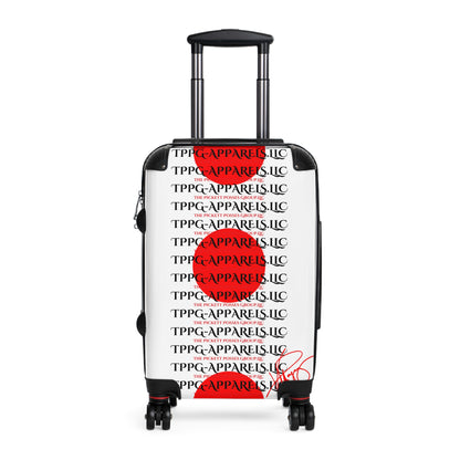 'TPPG Japan' 360° Swivel Suitcases on Wheels (White/Red)