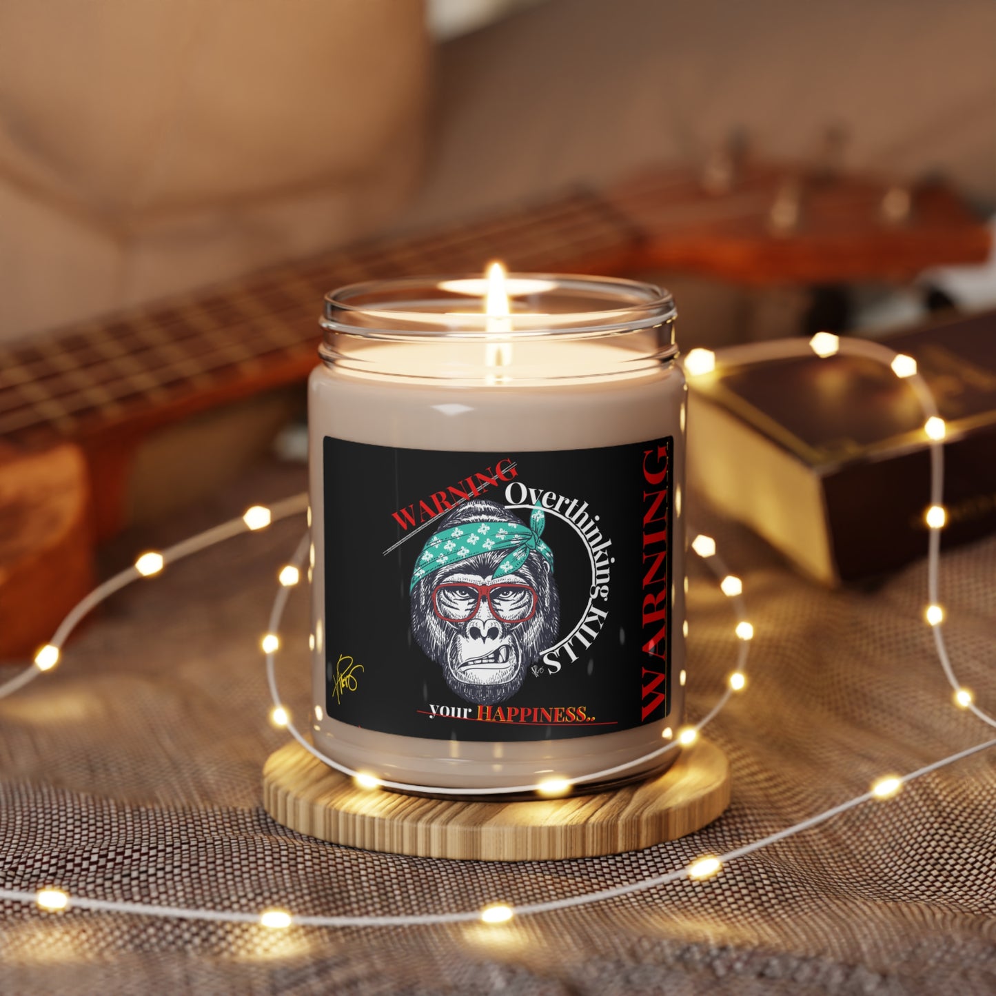 Scented Aromas Soy "Warning" Candle 9oz