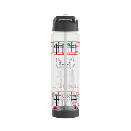 Clear 25oz Sleek 'God Is Life' Print Style INFUSER Water Bottle by the "TPPG-Apparels" (Faith Lovers) Collection