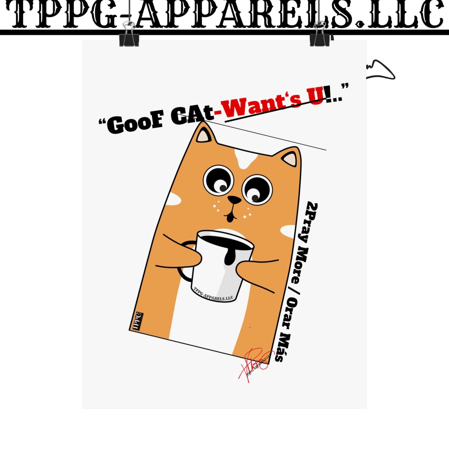 Vertical "GooF CAt" Matte Posters