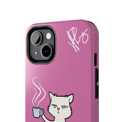 Cutie "Coffee Cat" Pet Design (in a Simple but Kool Tone Pink Base Color) Verision from the 'TPPG Collection' Line carries Several sizes of the "iPhone Series" Tough Phone Cases