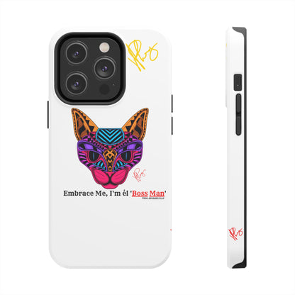 Cat Custom Designs Phone Cases - iPhone/Samsung Galaxy & Google Pixel (Multi-Colored White)