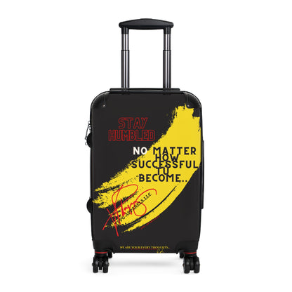 'Stay Humble' Black 360° Swivel Suitcases