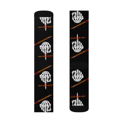 High Quality Cushioned 'TPPG Brand' Black Finger-Up "UCK YOU TÚ" Style Socks