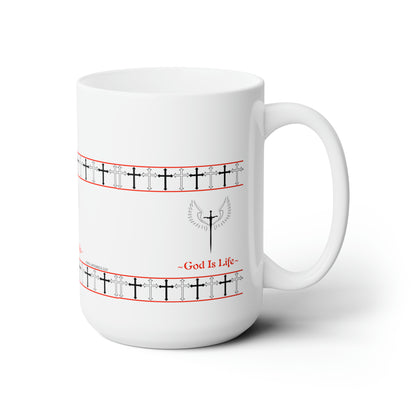 White 15oz "TPPG-God Is Life" Ceramic Mug Grabs the Attention of all who Views It!! - By the 'TPPG-Faith' Brand Collection