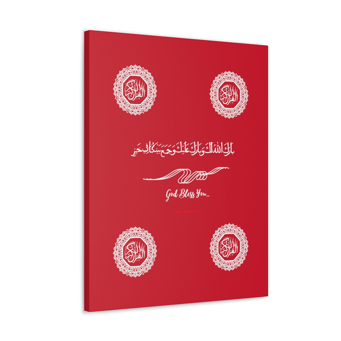 From our "TPPG Brand Arabic Faith Collection" - "Meaning:God Bless You.." Canvas Gallery Wraps in Red/White