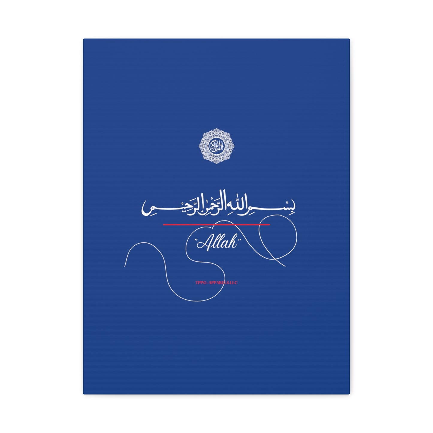 From our "TPPG Brand Arabic Faith Collection" - "Allah.." Canvas Gallery Wraps in Blue/White