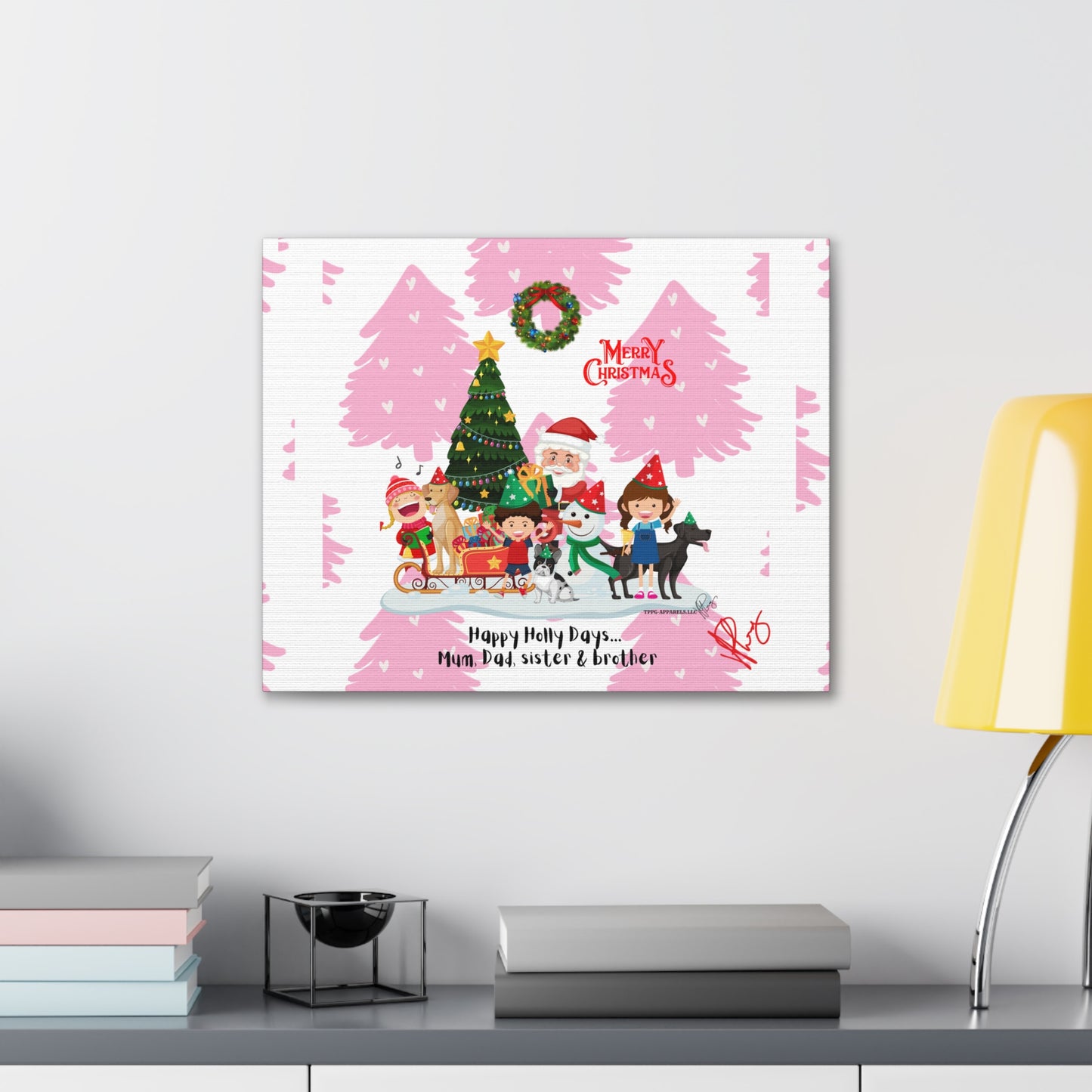 Happy Holidays-"TPPG Brand Christmas Collection" - Canvas Gallery Wraps "- in Bold colors