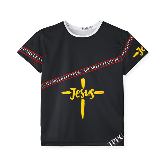 Kids (Black) 'Jesus/Faith' Sports Jersey/T-Shirt