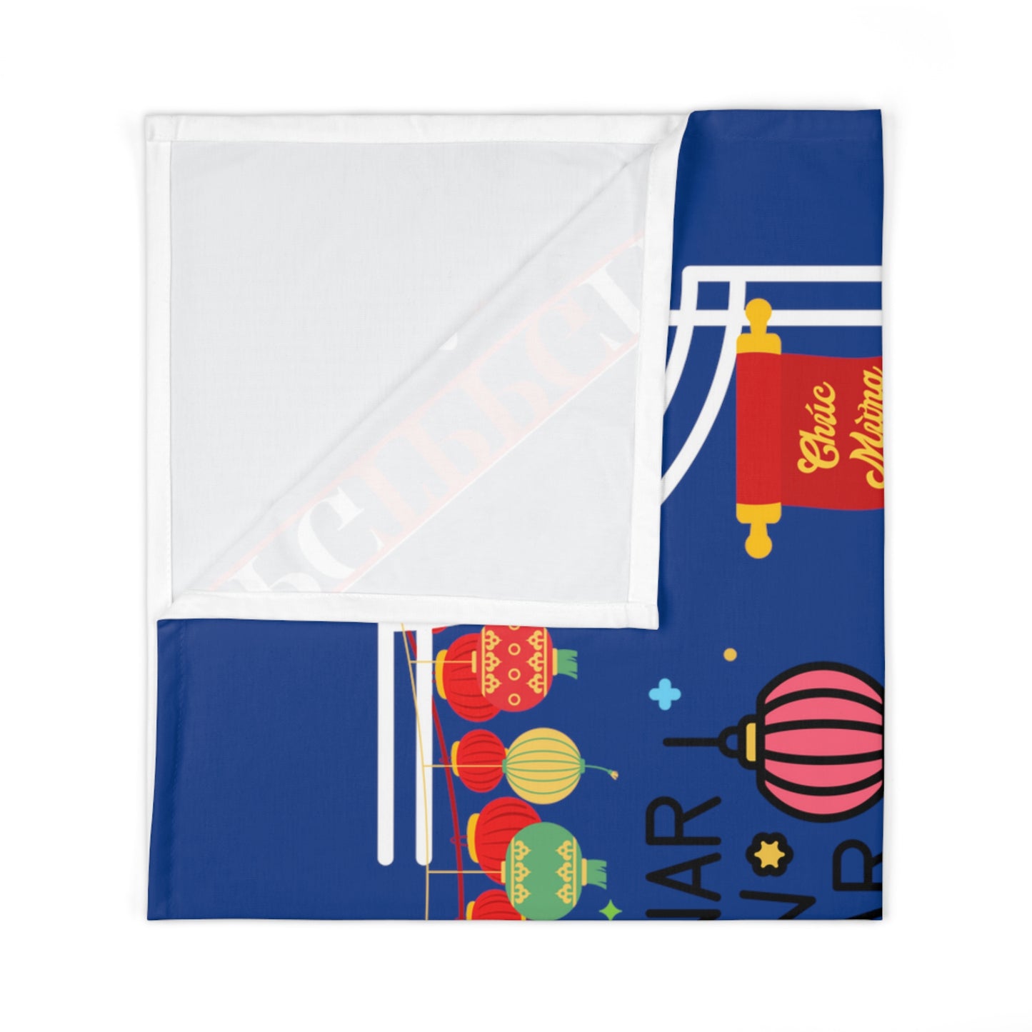 Chinese Lunar Holiday 30"x40" (Xmas Dk. Blue/USA) Infant/Baby Jersey ' Chinese Lunar Holiday' Swaddle Blanket by: "TPPG Infant/Toddler" Collections