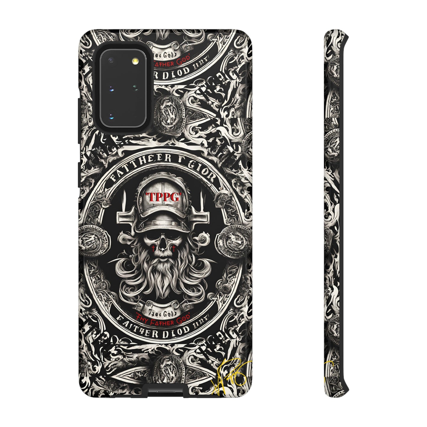 "Father God" iPhone/Google Pixel & Samsung Tough Phone Case (Black/Red & Grey)