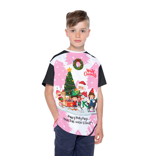 Kids (Black 'shoulder' Base) 'Holiday/Christmas' Sports Jersey/Tee - By:"TPPG-Apparel" Juniors Collections