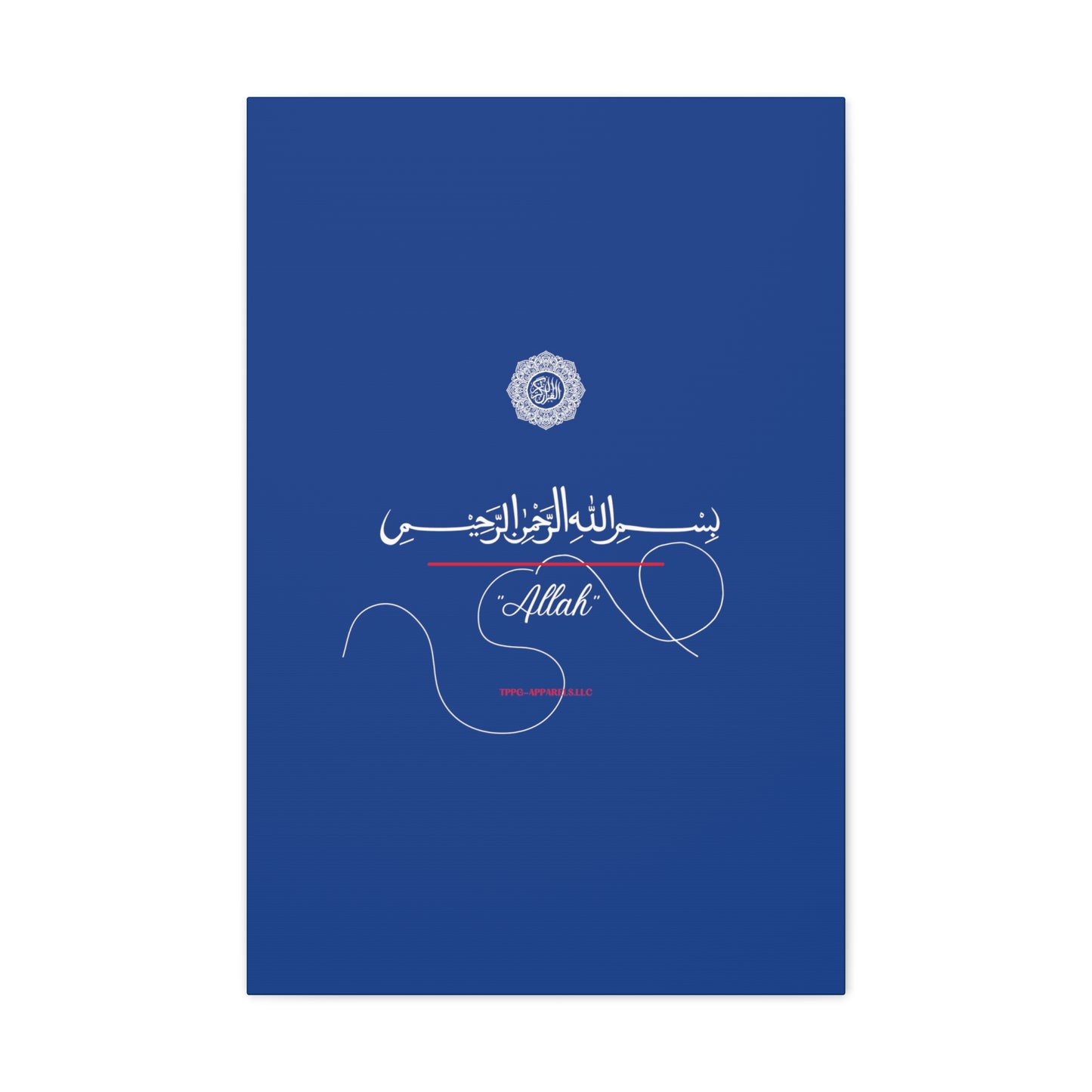 From our "TPPG Brand Arabic Faith Collection" - "Allah.." Canvas Gallery Wraps in Blue/White