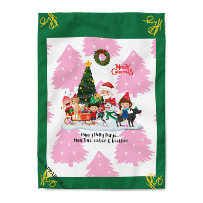 "TPPG Home" Holiday/Christmas Collection - (Deep Green w/Yellow Signature) 3ct sizes 'Duvet Blanket/Cover' (consealed zipper)