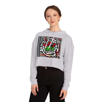 Women "Fun'iki2024" Cropped Hooded Sweatshirt