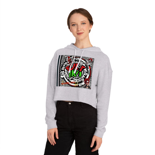 Women "Fun'iki2024" Cropped Hooded Sweatshirt