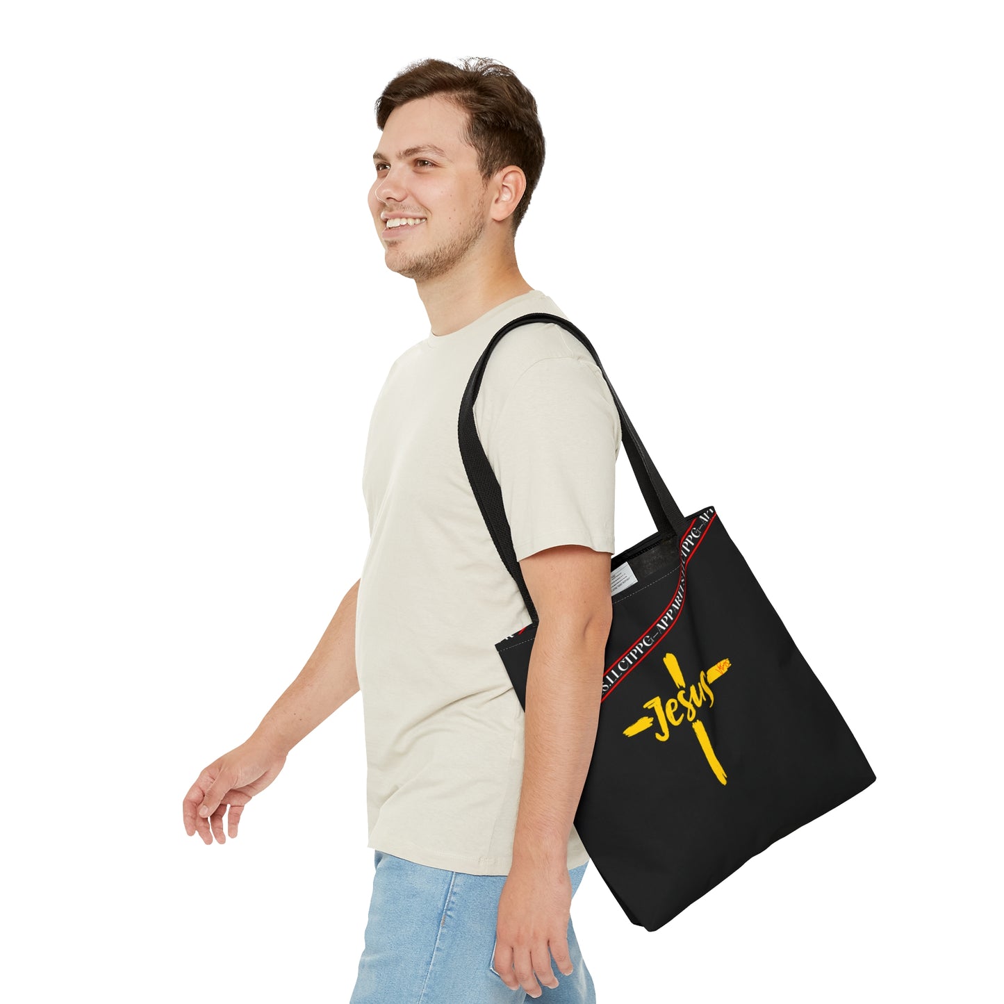 Black "Faith/Jesus" Shoulder Tote Bag