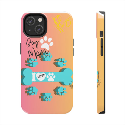 One of our Cutest "Dog Mom" Pet Designs (in a Multi-Colored Base Color) Verision from the 'TPPG Collection' Line carries Several sizes of the "iPhone Series" Tough Phone Cases