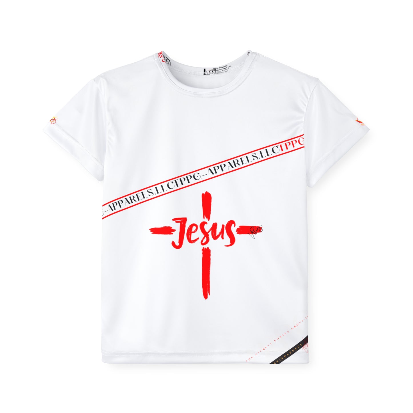 Kids Sport "Jesus Cross" White Jersey/Tee-By:"TPPG" Juniors/Kids Collections