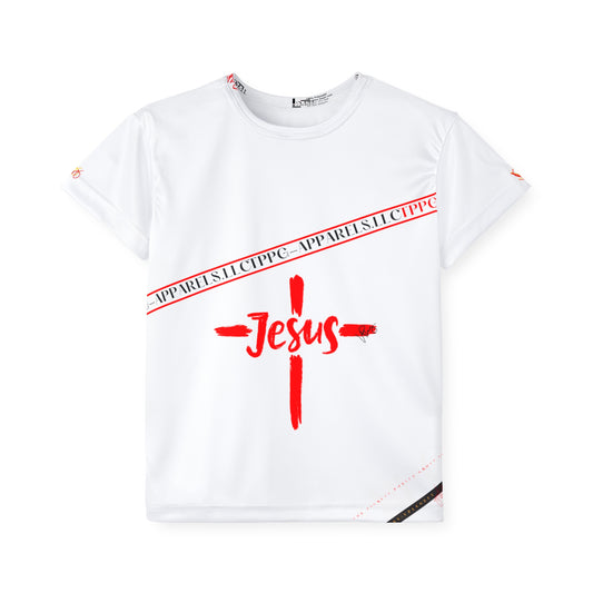 Kids Sport "Jesus Cross" White Jersey/Tee-By:"TPPG" Juniors/Kids Collections