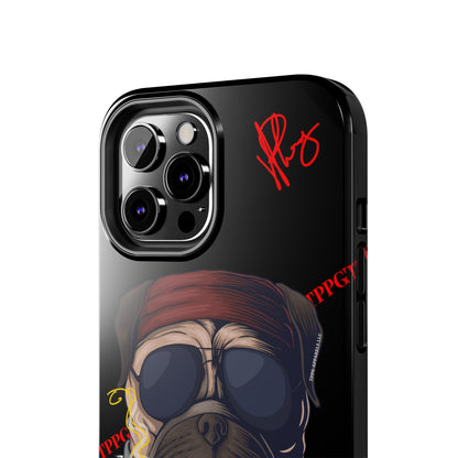 This Tough Design of A "Ruff Rider" with a Black Base Color - Cute Pet Design for Dog Owners Verision from the 'TPPG Collection' Line carries Several sizes of the "iPhone Series" Tough Phone Cases