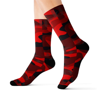 High Quality Cushioned 'TPPG Brand' Red Camo Style Socks