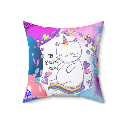 (Toddler/Kid) Spun Polyester Square Pillow (4 sizes-White Bgd) - By: "TPPG KIds Collection"