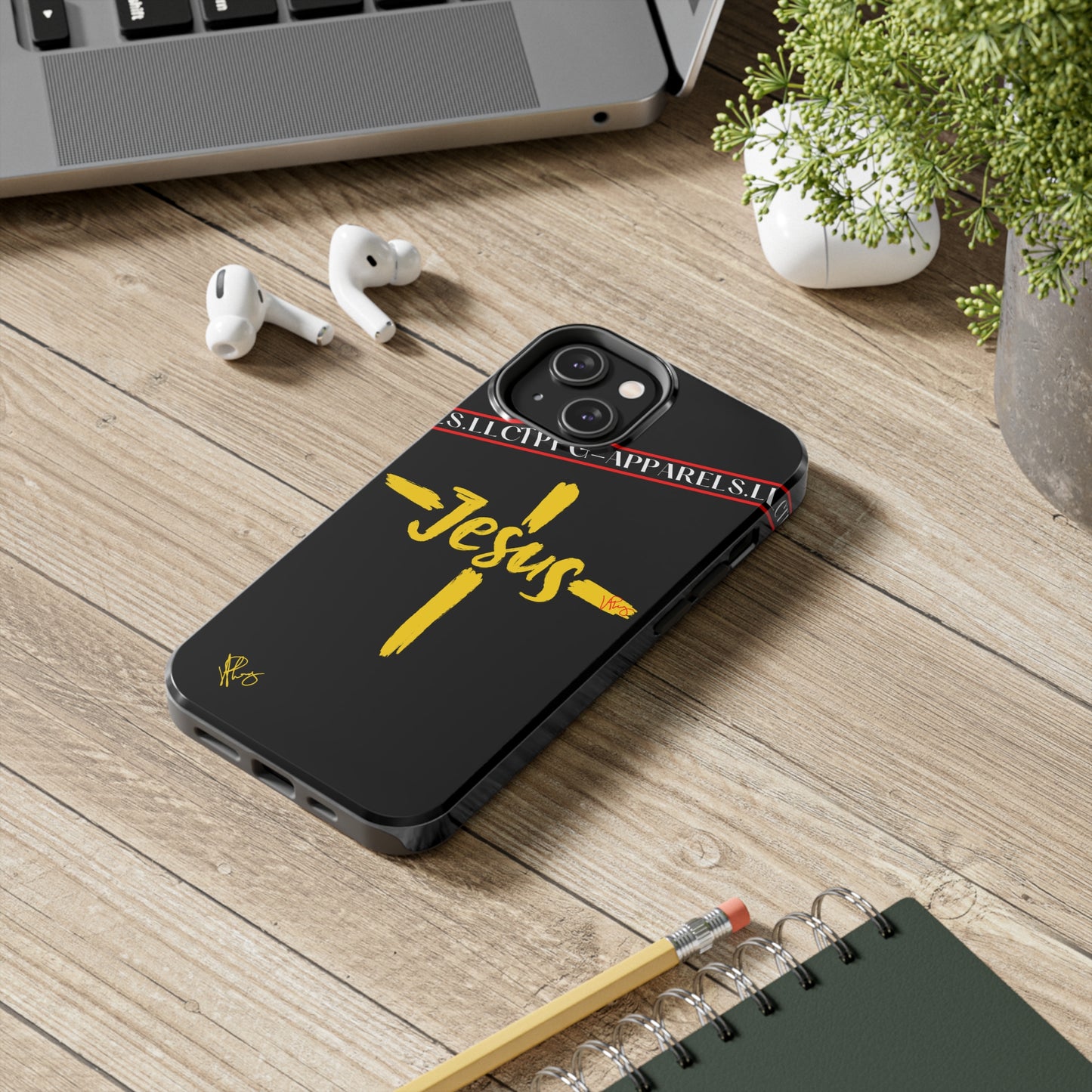 'iPhone Case' of A "Jesus/Faith" (Black)-Cute Cross Design 'TPPG Faith Collection'