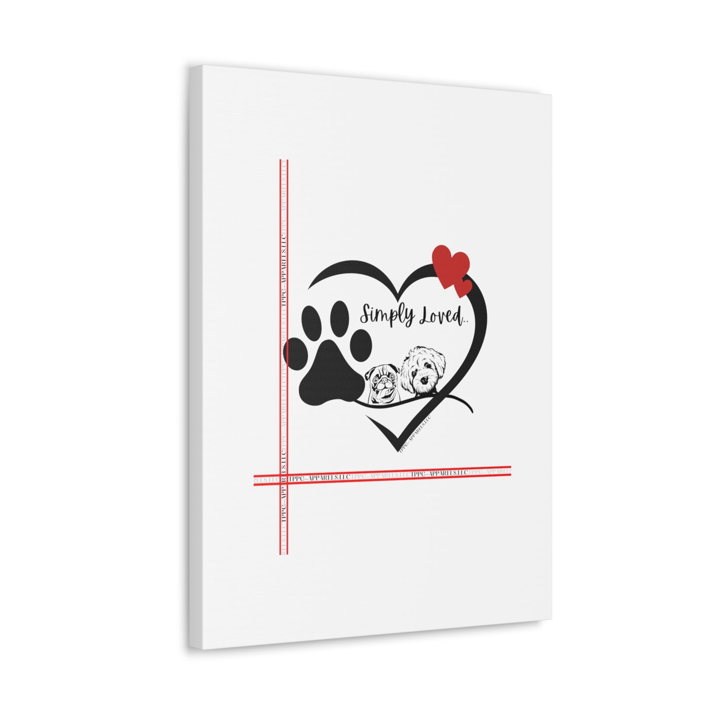 From our "TPPG Brand Pet Collection" - Canvas Gallery Wraps " Simply Loved"- in White