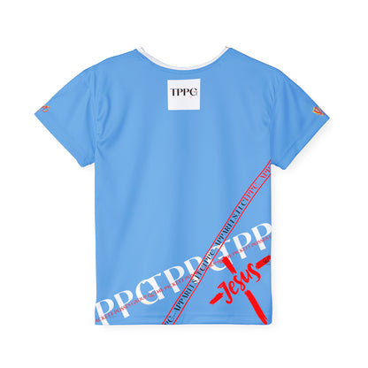 Kids Sport "Jesus Cross" Blue Jersey/Tee-By:"TPPG" Juniors/Kids Collections