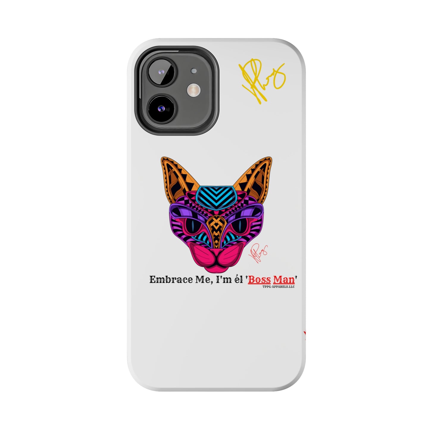 Cat Custom Designs Phone Cases - iPhone/Samsung Galaxy & Google Pixel (Multi-Colored White)