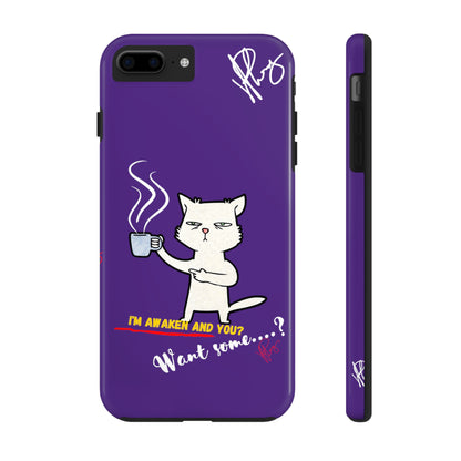 Lovely Bold Purple - Cutie "Coffee Cat" Pet Design Verision from the 'TPPG Collection' Line carries Several sizes of the "iPhone Series" Tough Phone Cases