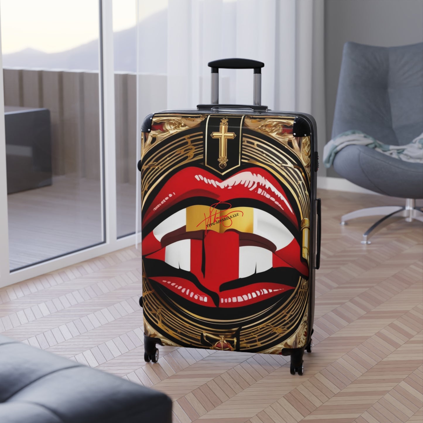 'Big Red Lips' Suitcase(s) on 360° Wheels