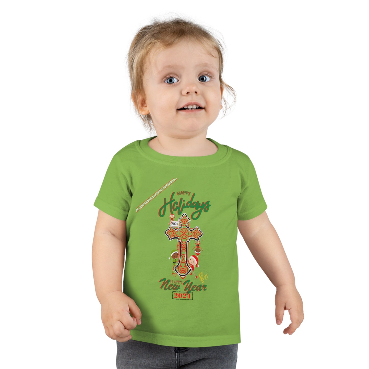 'Gildan' New Year 2024-(Double-Stitched & Tear-Away Label) Soft & Colorful Toddler T-shirt By:"TPPG-Apparels" Infant/Toddler Collections