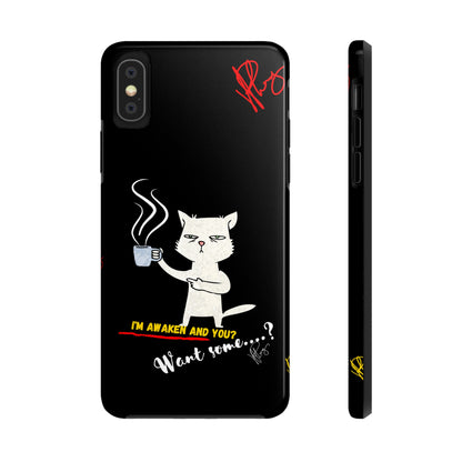 Another Cute "Coffee Cat" Pet Design (in a Simple but Bold Black & White Base Color) Verision from the 'TPPG Collection' Line carries Several sizes of the "iPhone Series" Tough Phone Cases