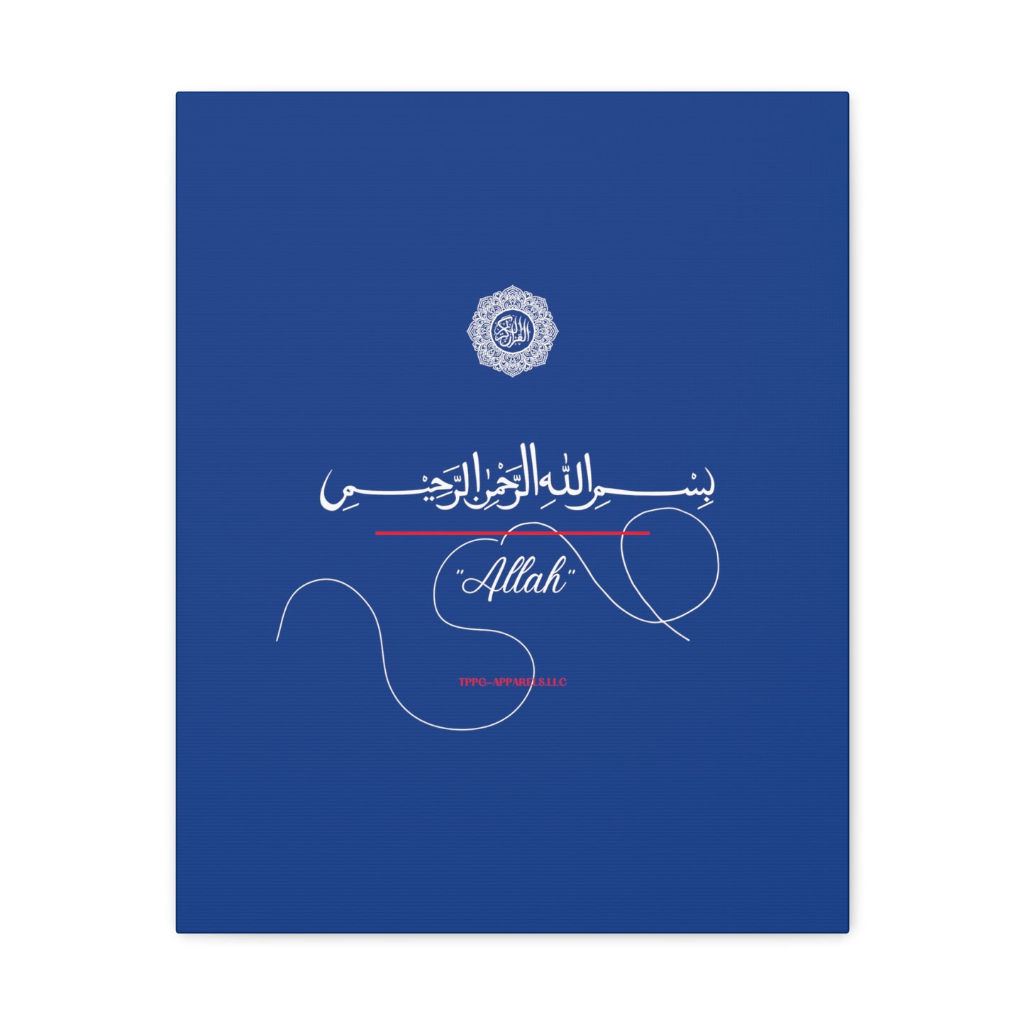 From our "TPPG Brand Arabic Faith Collection" - "Allah.." Canvas Gallery Wraps in Blue/White