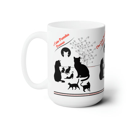 White 15oz Cute "Ailurophile Lover" Style Ceramic Mug-By the 'TPPG-Apparels' Brand Collection