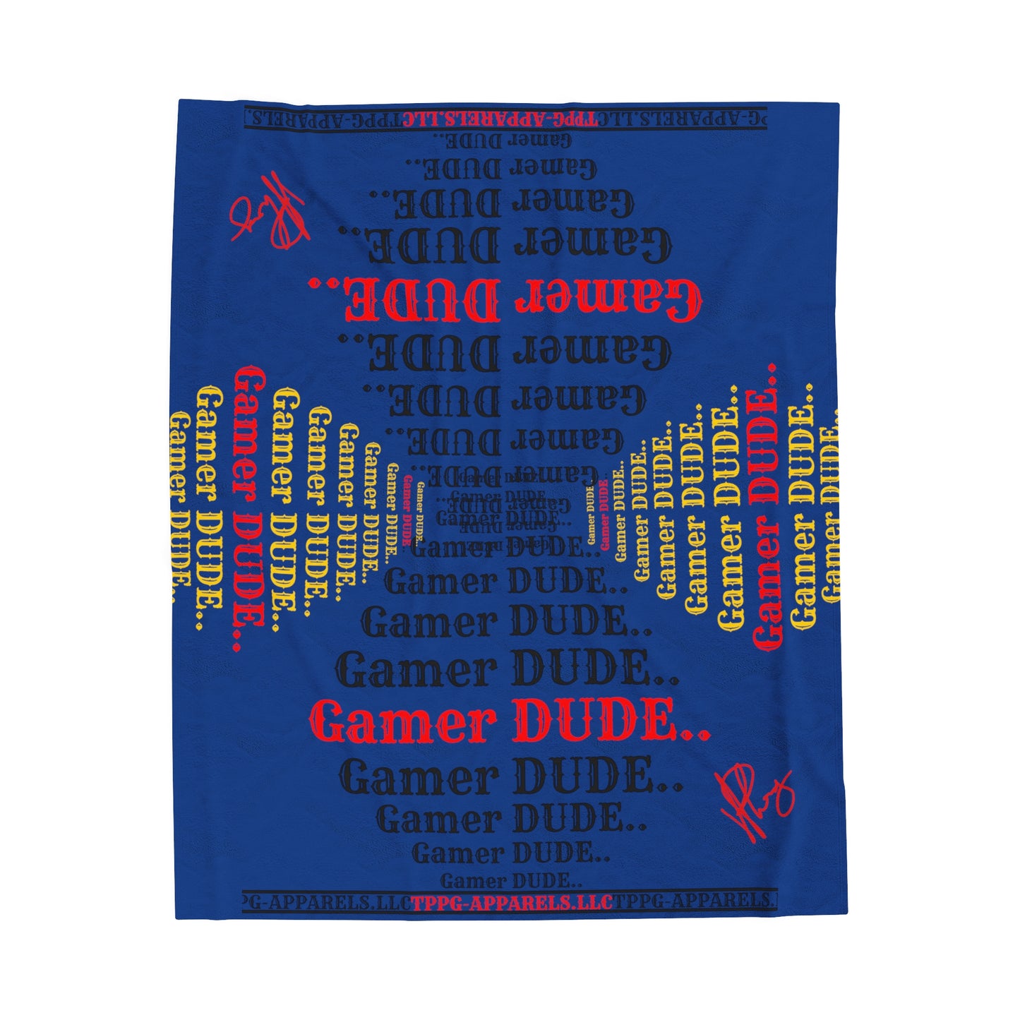 Guys another Bold Gamer Style Blanket from the "TPPG-Apparels" Brand Presents one of it's koolest designs on this Royal Blue Velveteen Plush Blanket