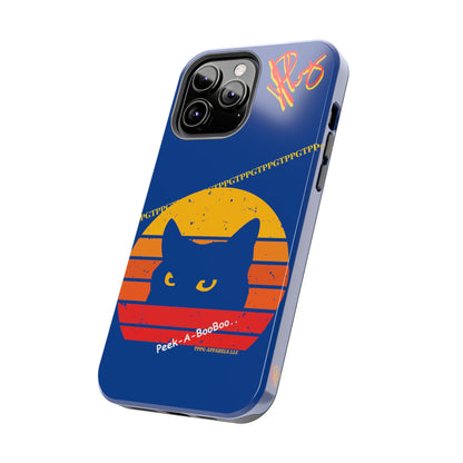 Custom Cat Design Phone Cases "Peek-A-BOOO.." (Black Multi-Colored)