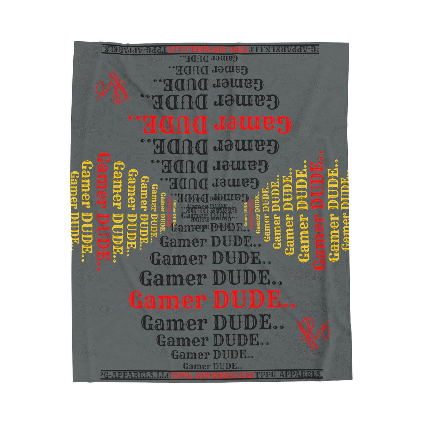 Ok Guys, another Bold Grey Gamer Style Blanket from the "TPPG-Apparels" Brand Presents one of it's koolest designs on this Grey Velveteen Plush Blanket