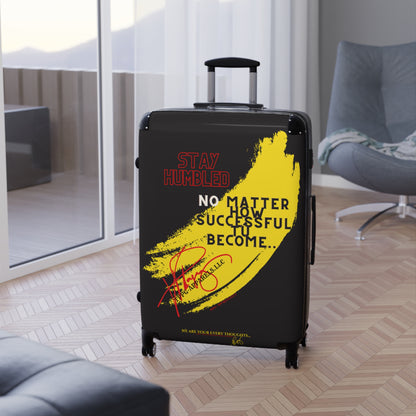 'Stay Humble' Black 360° Swivel Suitcases