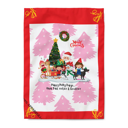 "TPPG Home" Holiday/Christmas Collection - (Cherry Red w/Yellow Signature) 3ct sizes 'Duvet Blanket/Cover' (consealed zipper)