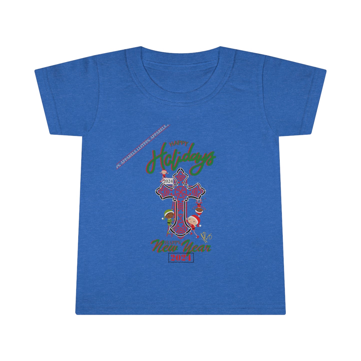 'Gildan' New Year 2024-(Double-Stitched & Tear-Away Label) Soft & Colorful Toddler T-shirt By:"TPPG-Apparels" Infant/Toddler Collections