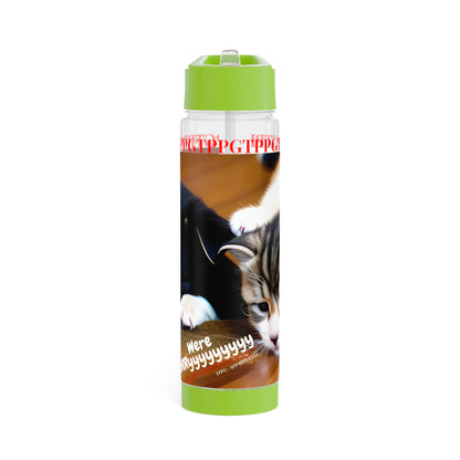 This cute clear 25oz 'We're Sorryyyyyy' Pet Design.. INFUSER Water Bottle by the "TPPG-Apparels Brand" Pet Collection