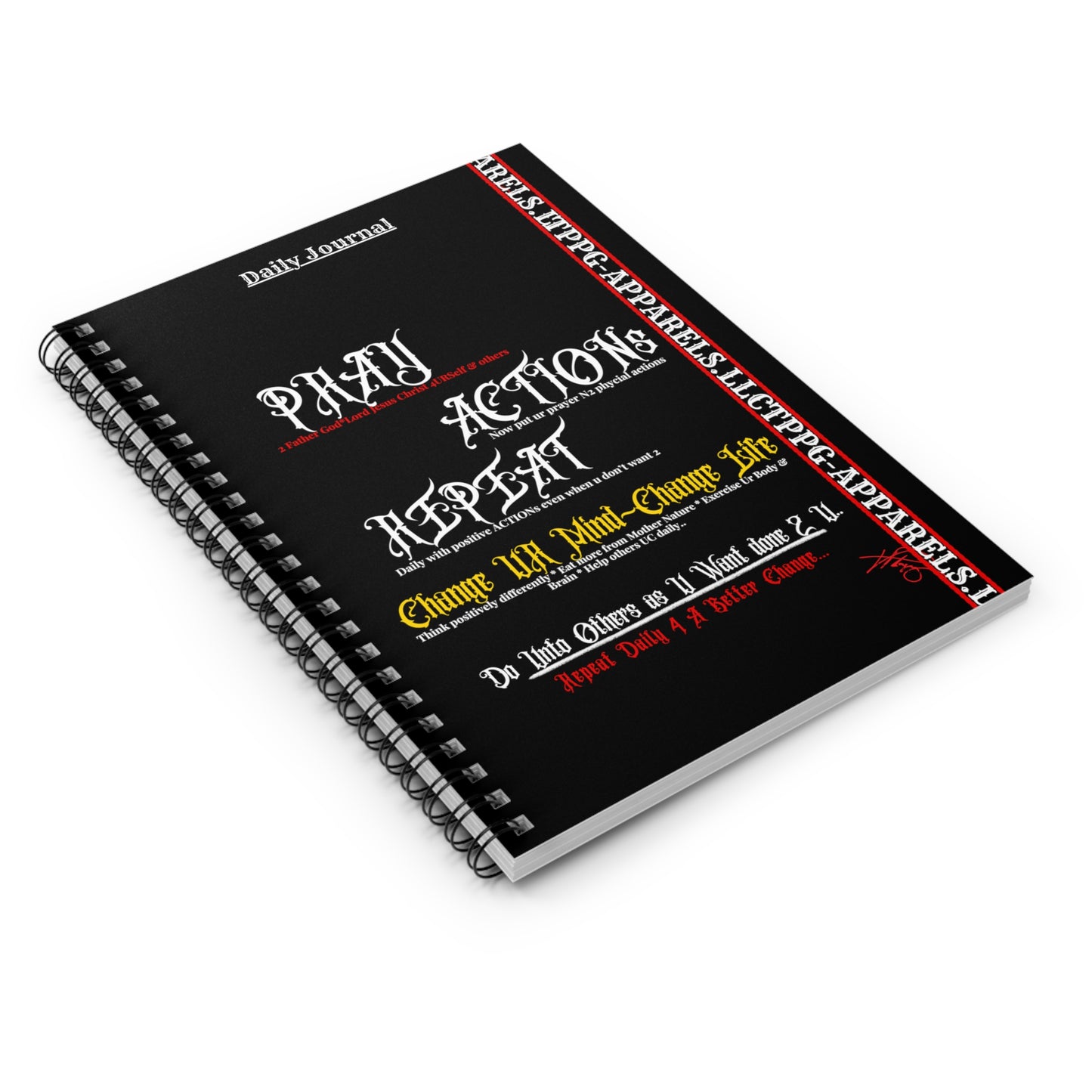 Spiral "Prayer" Ruled Line Notebook/Journal