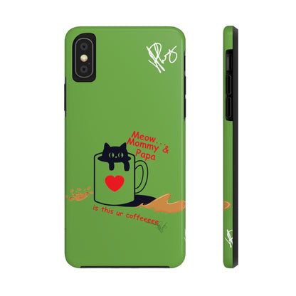 Ok Guys here's another one of our Cutest Coffee Pet Designs (in a Light Green Base Color) Verision from the 'TPPG Collection' Line carries Several sizes of the "iPhone Series" Tough Phone Cases