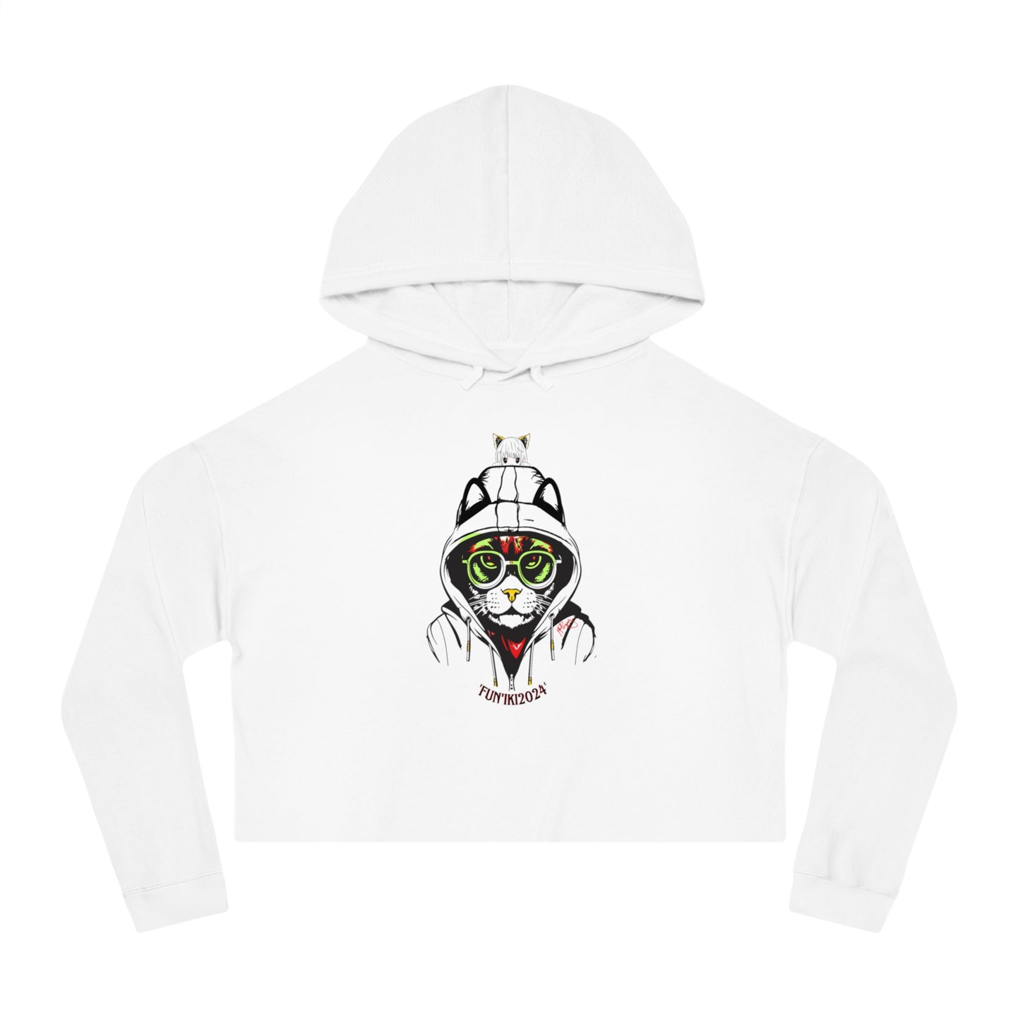 Women’s Cropped Hooded "Fun'iki2024" Sweatshirt