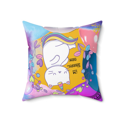 (Toddler/Kid) Spun Polyester Square Pillow (4 sizes-Yellow Bgd) - By: "TPPG KIds Collection"