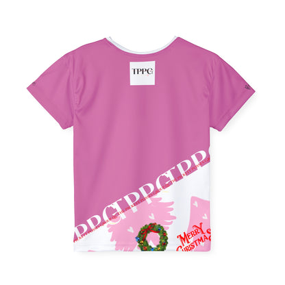 Kids (Lt. Pink Base) 'Holiday/Christmas' Sports Jersey/Tee - By:"TPPG-Apparel" Juniors Collections